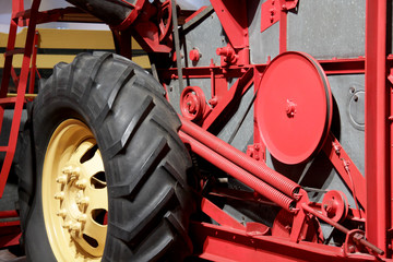 Close up shot of old farm equipment