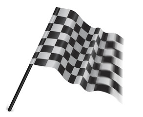 checkered or chequered flag on a white background