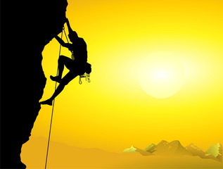 Bergsteiger an einer Felswand