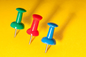 Office pins on the paper