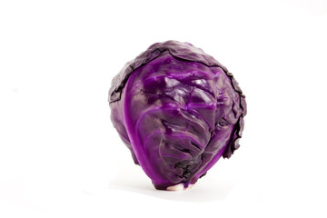 head of purple cabbage. Shot on white background.