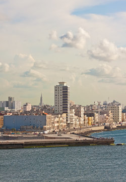 The skyline of Havana with a view of the caribbean sea