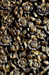 carved wooden door, Wat Suthat, Thailand