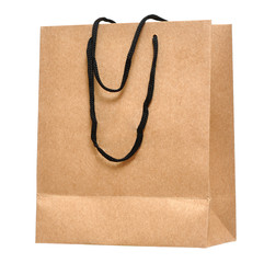 Shopping bag made from brown recycled pape