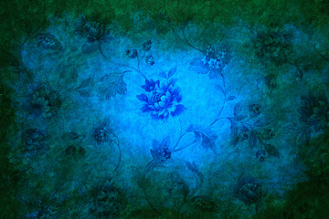 Old grunge  flower wall