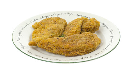Boneless fried chicken on old dish