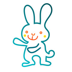 Fototapeta na wymiar Rabbit in simple line art