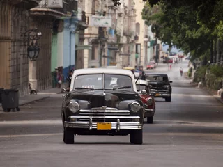 Printed roller blinds Cuban vintage cars auto cuba