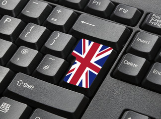 A Black Keyboard With Red Key Labelled