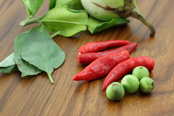 Thai spices isolated in white background