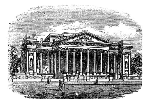 Fitzwilliam, Museum, Cambridge, United Kingdom, vintage engravin