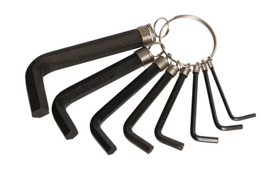 A set of hex wrenches.