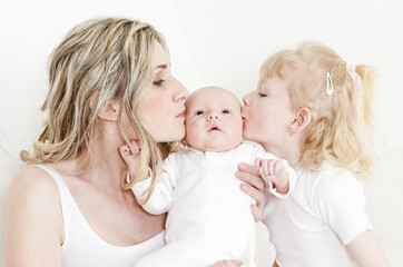 portrait of mother with her daughters