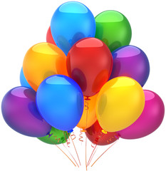 Happy birthday balloons party decoration shiny multicolored