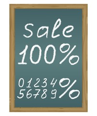 word "discount" and the numbers 0 to 9. Vector illustration.