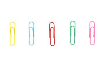 isolated colorful paper clips