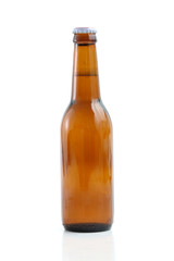 Beer bottle in white background