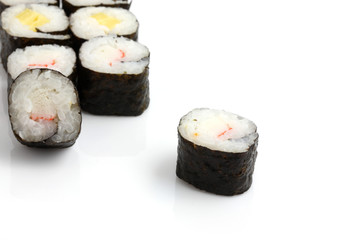 Fresh Maki Rolls isolated in white background