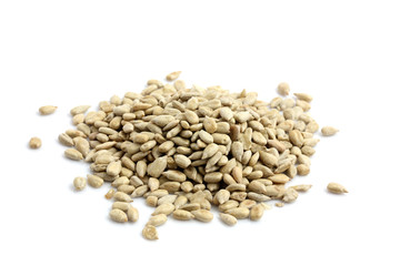 Sunflower seeds isolated in white background