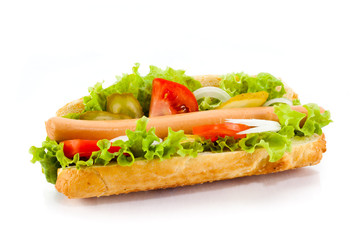 Hot dog isolated on white background