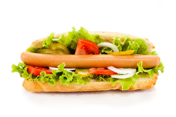 Hot dog isolated on white background
