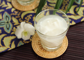 Fototapeta na wymiar coconut juice in a glass