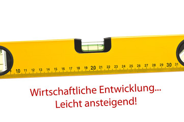 Wasserwaage mit Wirtschaftsprognose | Finanzkriese