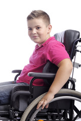 young boy in wheelchair