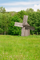 Old wooden windmill