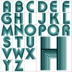 ABC Alphabet background akka black aqua design