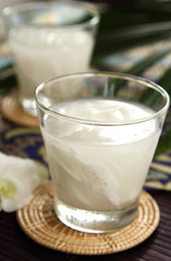 Coconut juice in a glass