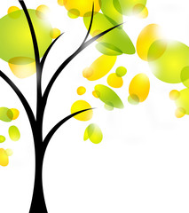Cute vector tree background for your design
