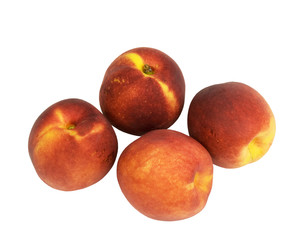 fresh organic nectarines on a white background