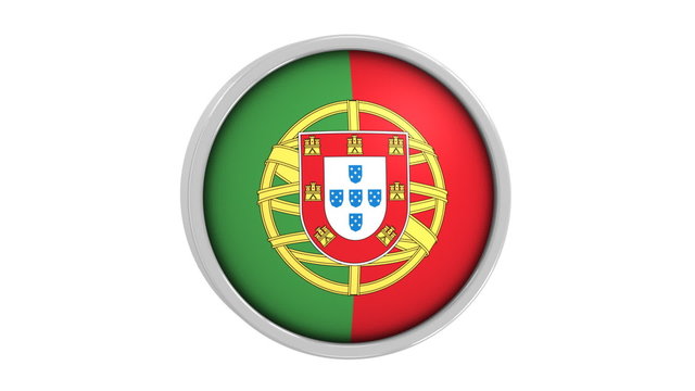 Portuguese flag with circular frame. Part of a series.
