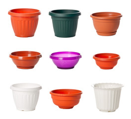 Set of plastic flowerpots for indoor plants - 35070223