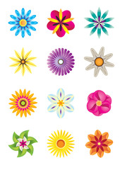 Abstract flower icons