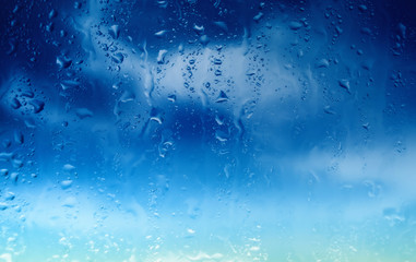 water drops on window after rain