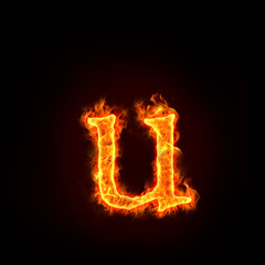 fire alphabets, small letter u