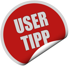 Sticker rot rund curl unten USER TIPP