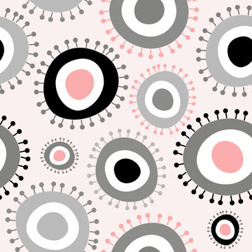 Seamless Abstract Light Grey Pattern With Circles