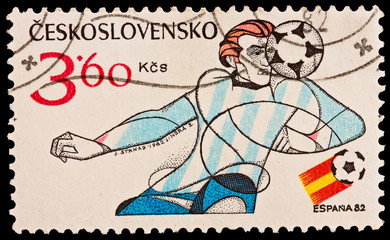 CZECHOSLOVAKIA - CIRCA 1982: World championship on football