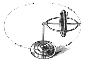 Gyroscope vintage engraving