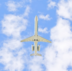 The plane in the sky