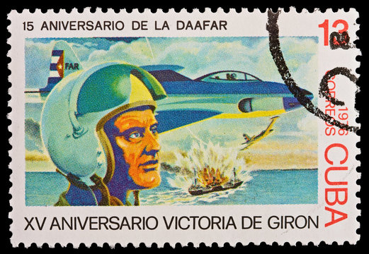 CUBA - CIRCA 1976: XV Aniversario Victoria de Giron