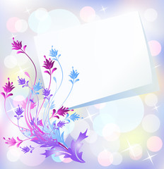 Floral background with paper