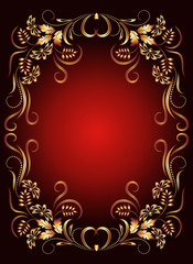 Background with golden ornament