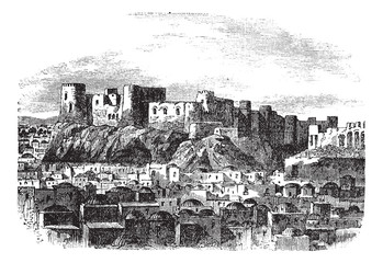 Citadel of Herat, Afghanistan vintage engraving