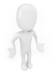 3D Render of a Man Hands Up