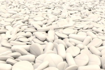 stacked white drugs and medicinal