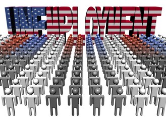 Naklejka premium people with unemployment American flag text illustration